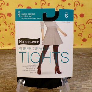 No nonsense Women's NWT Super Opaque Tights Control Top Black Size Small
